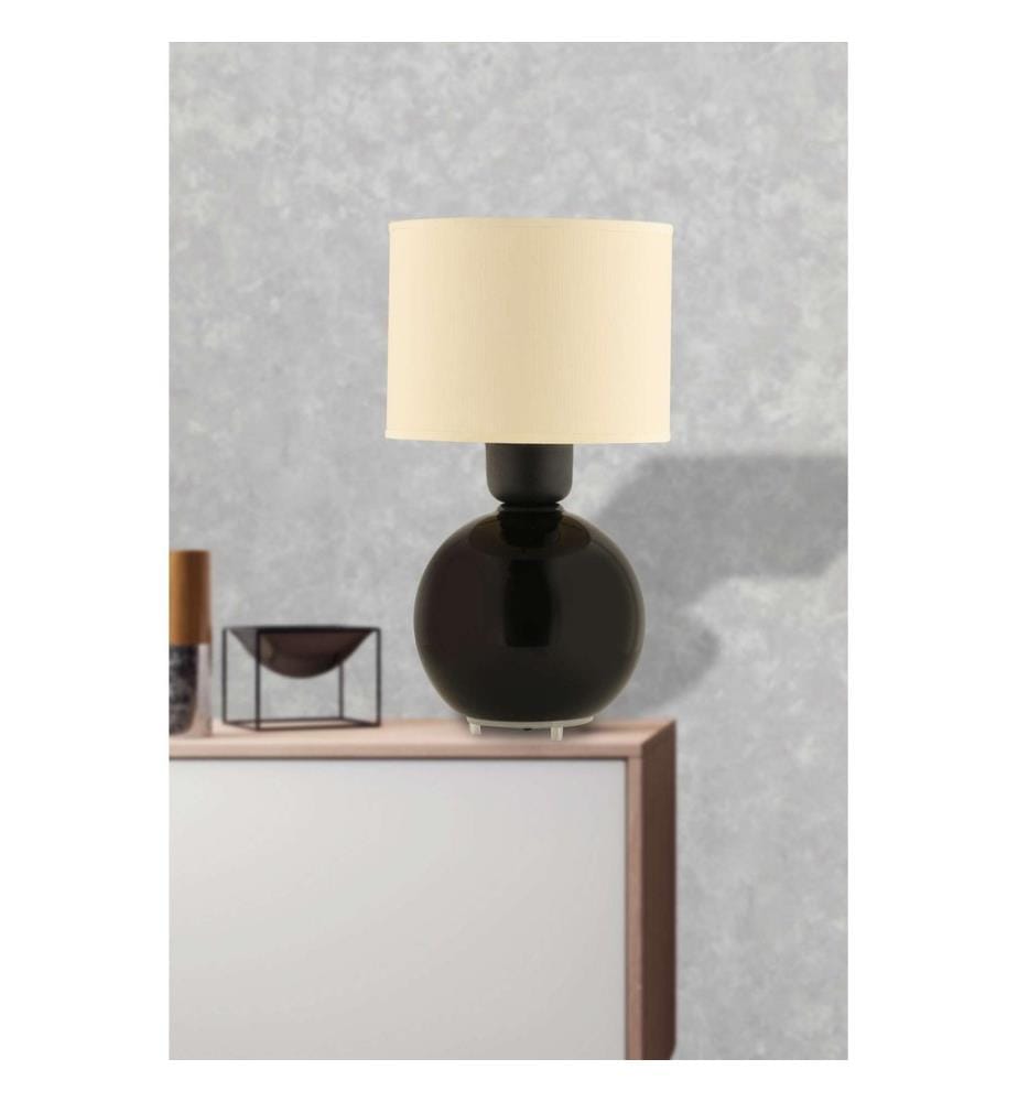 Tischleuchte, Creme, Schwarz, GLASKÖRPER