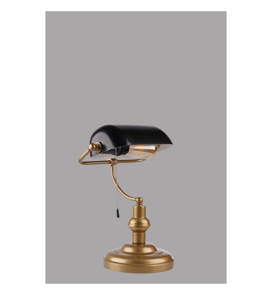 Tischlampe, Schwarz, Gold, METALLGEHÄUSE