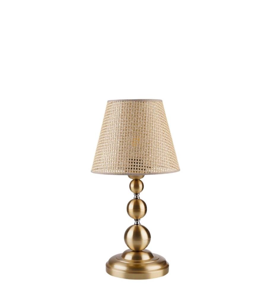 Lampe de table, beige, doré, structure métallique