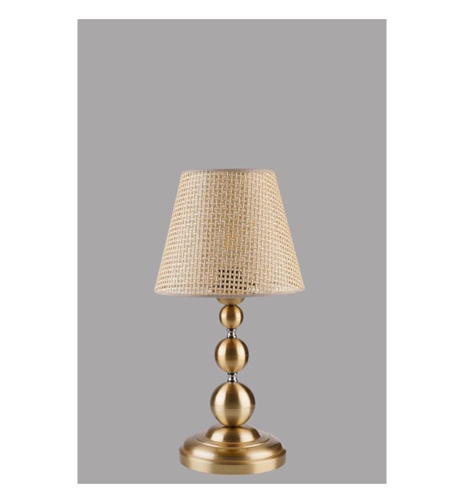 Lampe de table, beige, doré, structure métallique