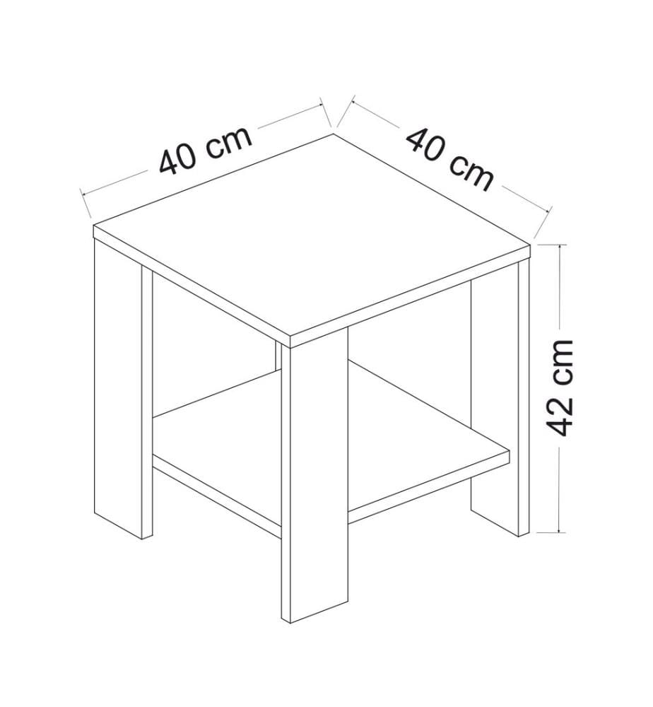 Table d'appoint, Sapphire Oak, 100% Melamine Coated Particle Board