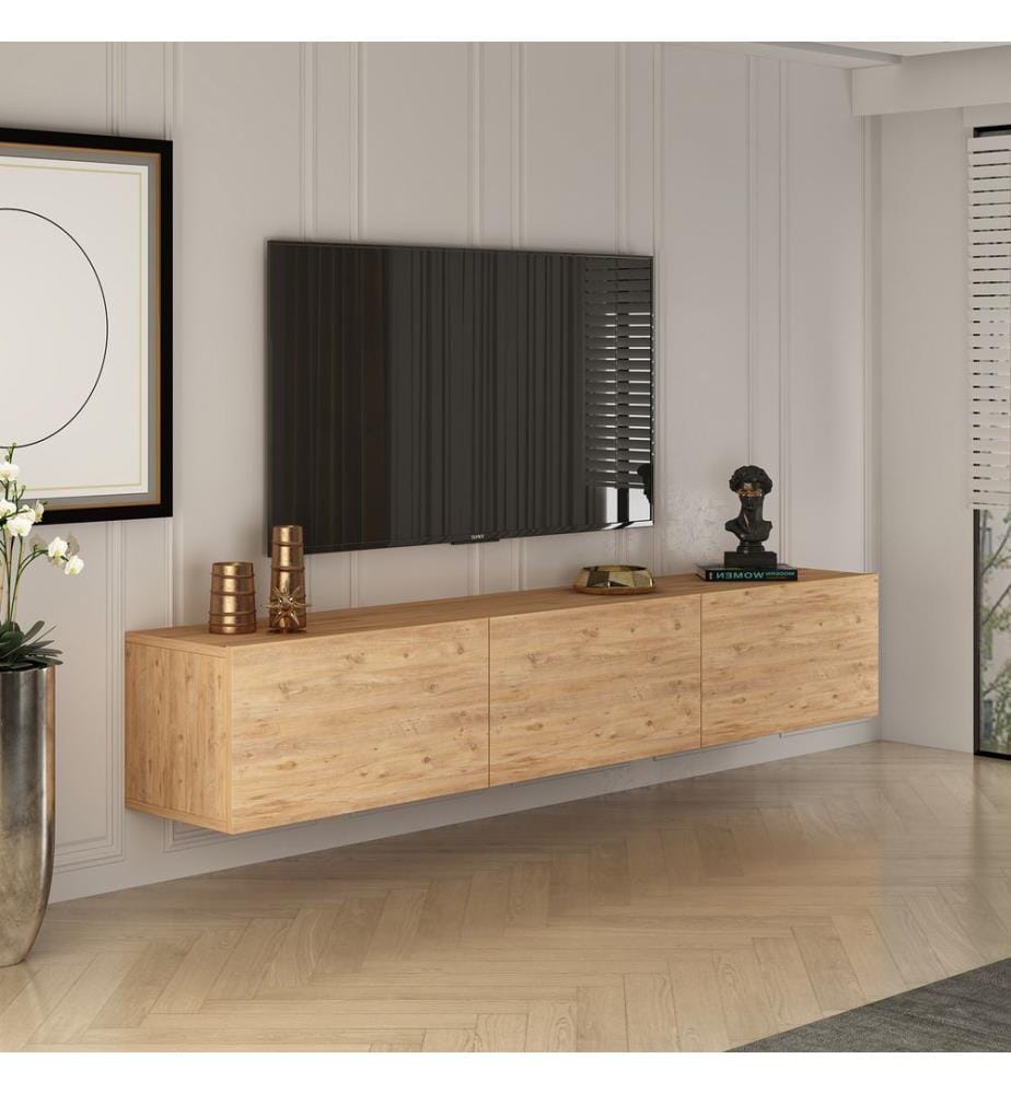 TV Stand, Atlantic Pine, 100% MELAMINE COATED CHIPBOARD