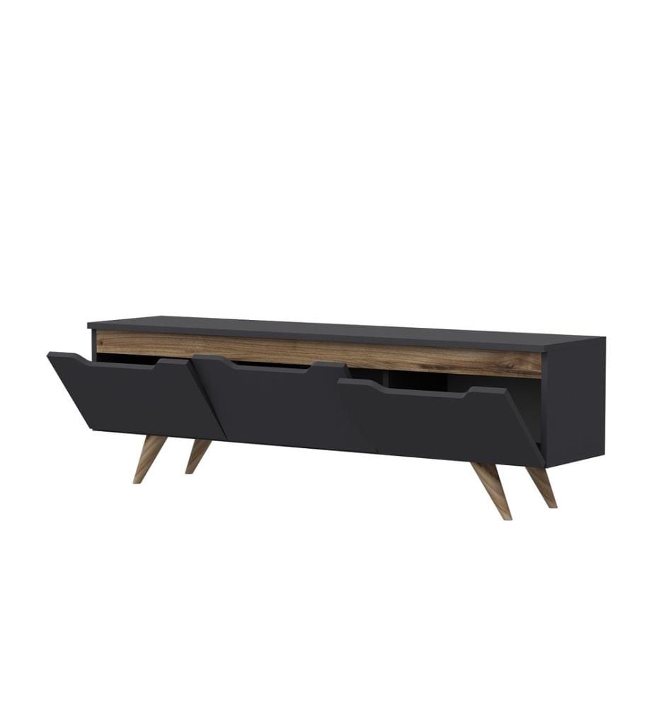 Anthracite, Couleur Chêne, Armoires Tv, 44X150X35 cm, Plaque De Particules À Revêtement En Mélamine