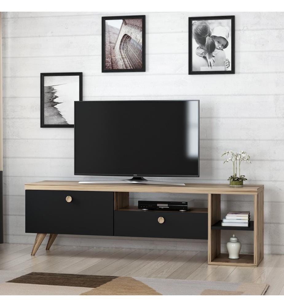 TV Stand, BlackOak, Melamine Coated Particle Board