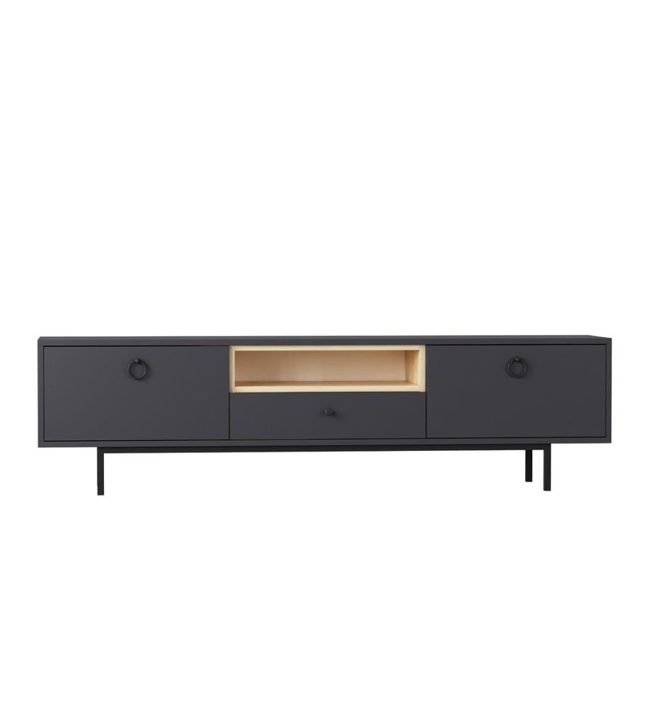 TV Stand, Anthracite, Melamine Coated Particle Board
