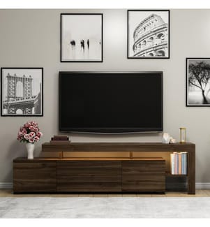 Couleur Noix, Armoires De Télévision, 53X192X37 cm, Plaque De Particules Enrobée De Mélamine