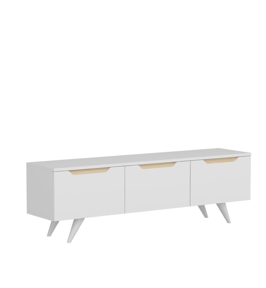 Weiss,Eiche, Tv Schränke, 44X150X35 cm, Melaminbeschichtete Partikelplatte