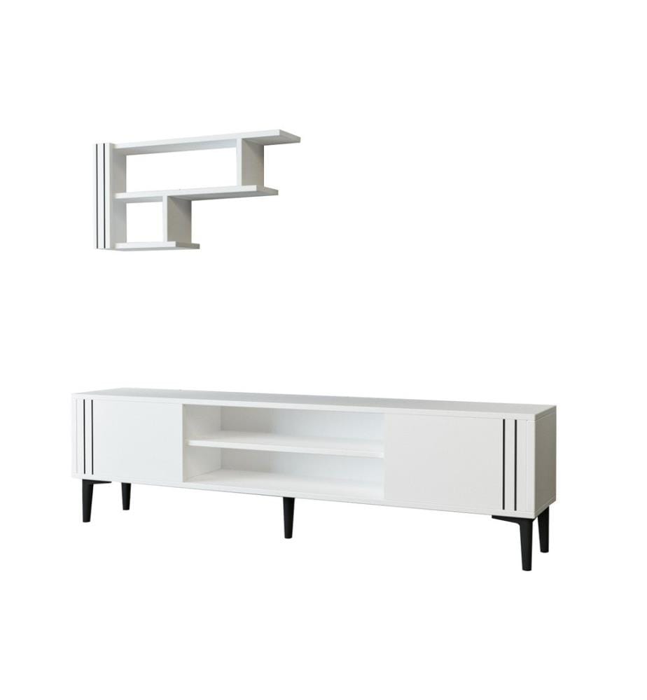 TV-Möbel, weiss, 100 % MELAMINBESCHICHTETE SPANPLATTE