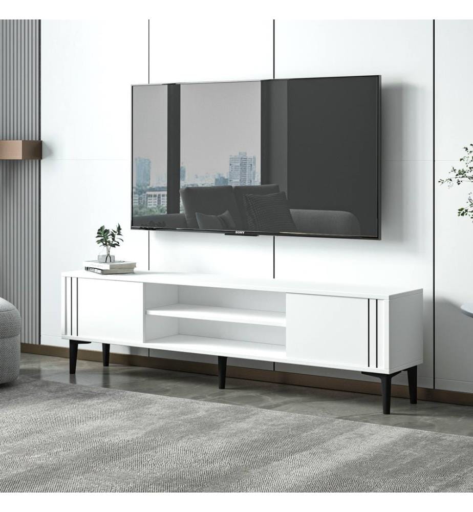 TV-Ständer, weiss, 100 % MELAMINBESCHICHTETE SPANPLATTE
