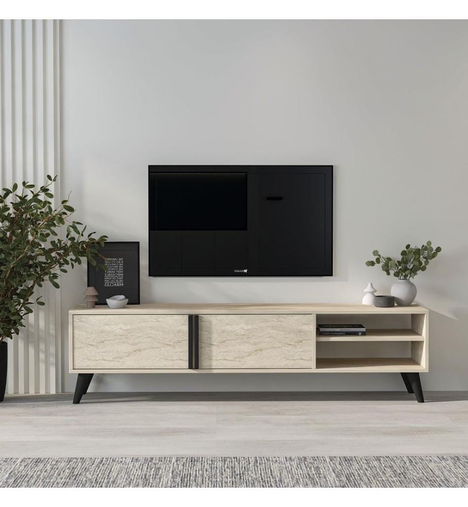 TV-Ständer, Travertin, 100 % MELAMINBESCHICHTETE SPANPLATTE