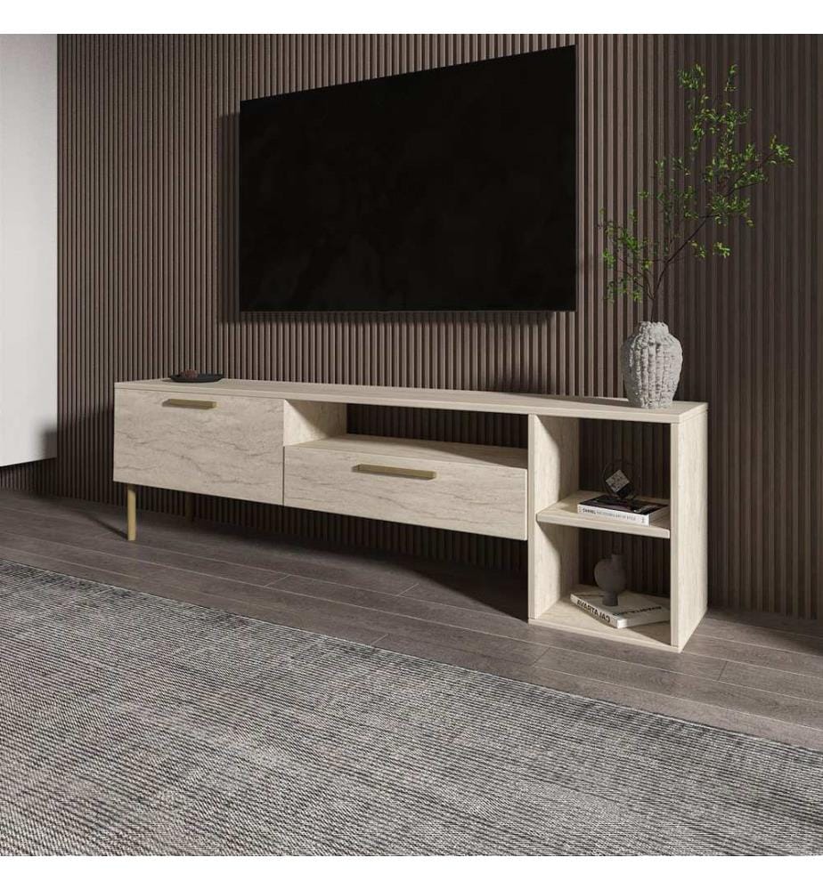 TV-Ständer, Travertin, 100 % MELAMINBESCHICHTETE SPANPLATTE