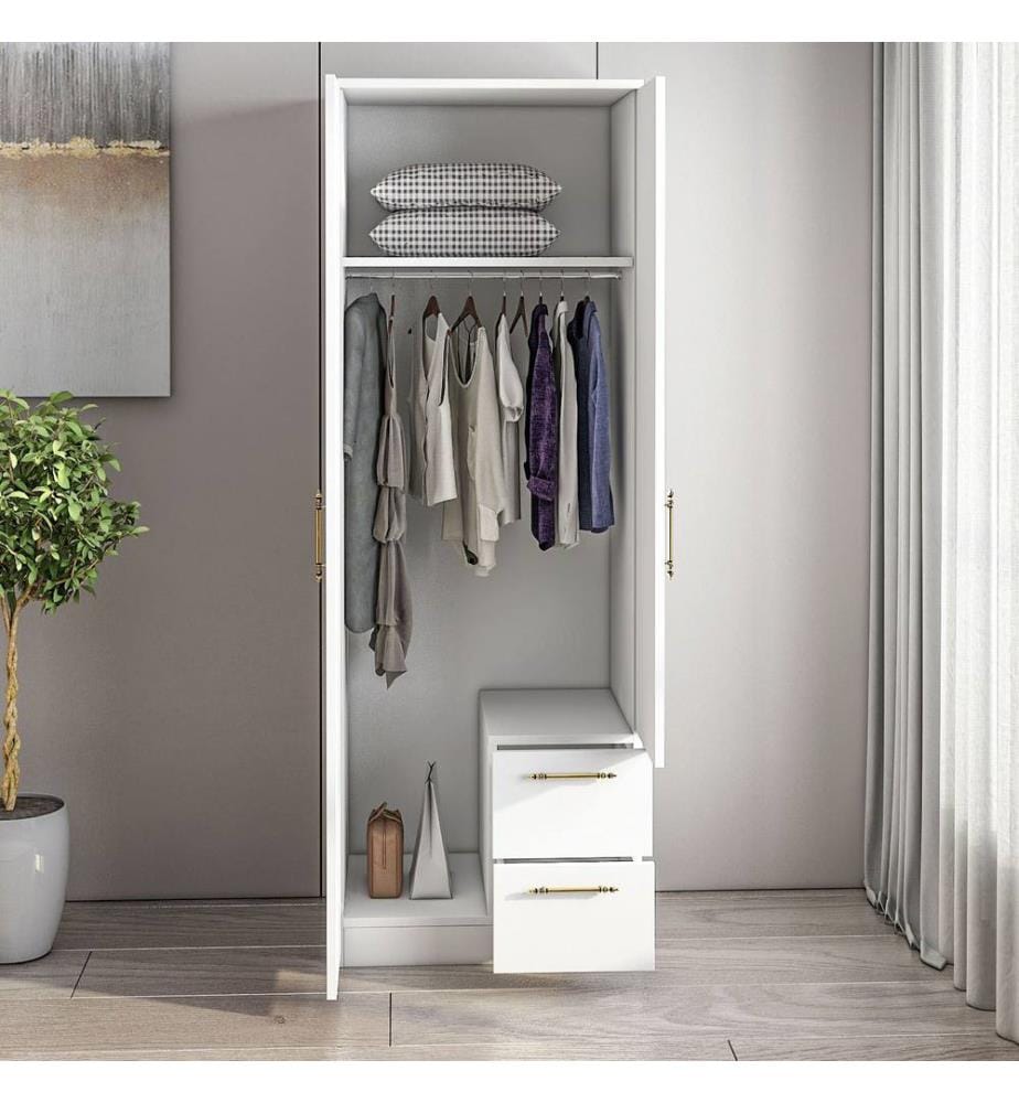 Armoire, blanche, panneau de particules 100 % mélaminé
