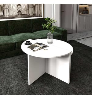 Table basse, blanc, 100% Melamine Particle Board