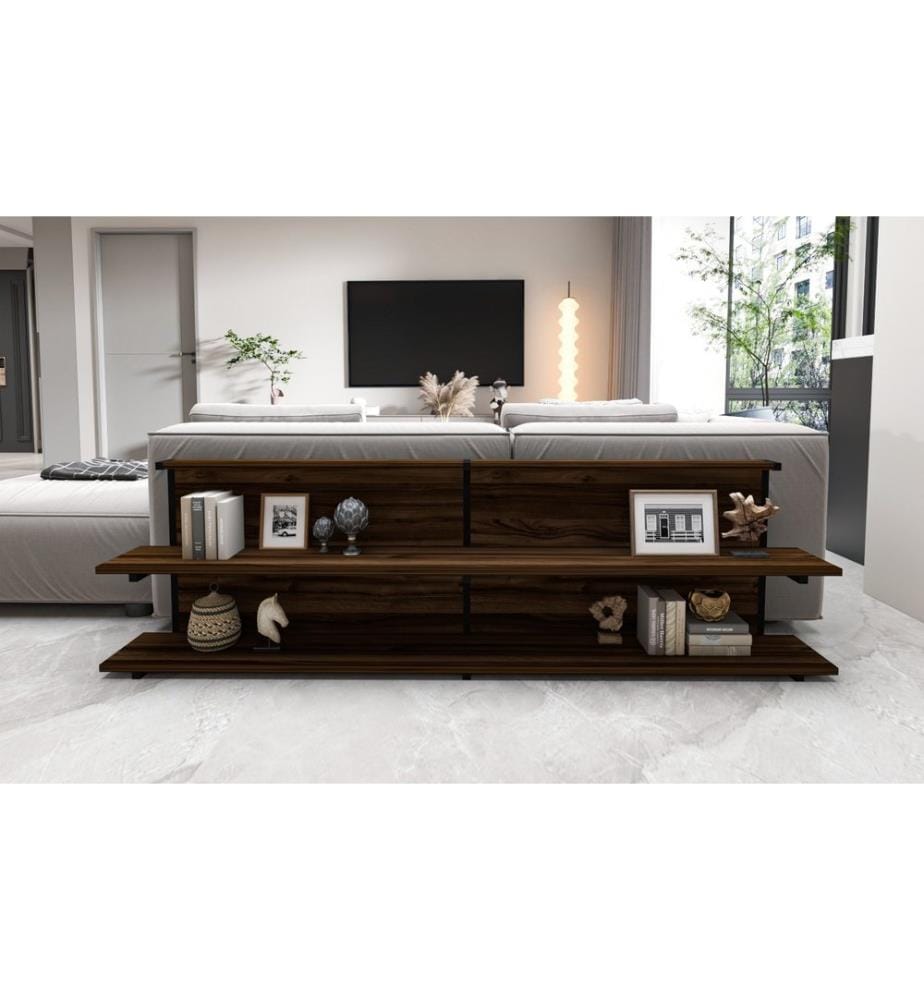 Table d'appoint, Walnut, 100% Melamine Coated Particle Board & Metal