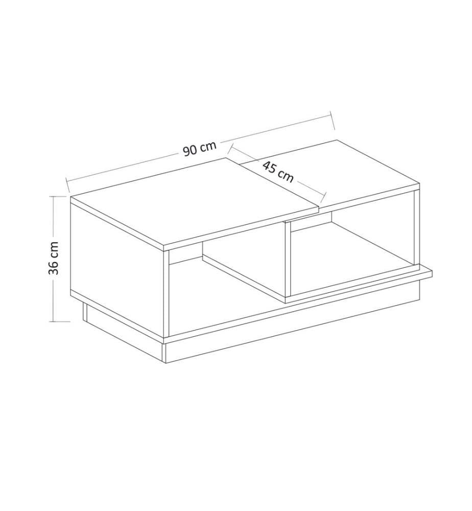 Table basse, travertin, gris, PANNEAU DE PARTICULES 100 % MÉLAMINÉ
