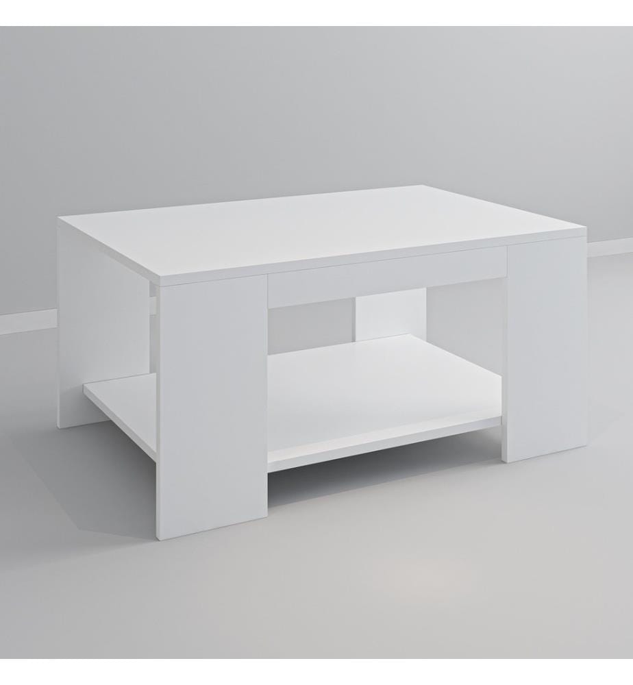 Table basse, blanc, panneau de particules mélaminé