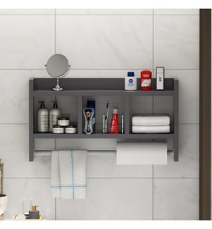 Mensola a muro, Antracite, Pannello di particelle rivestito in melamina