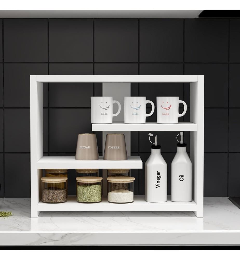 Etagère murale, blanc, panneau de particules mélaminé