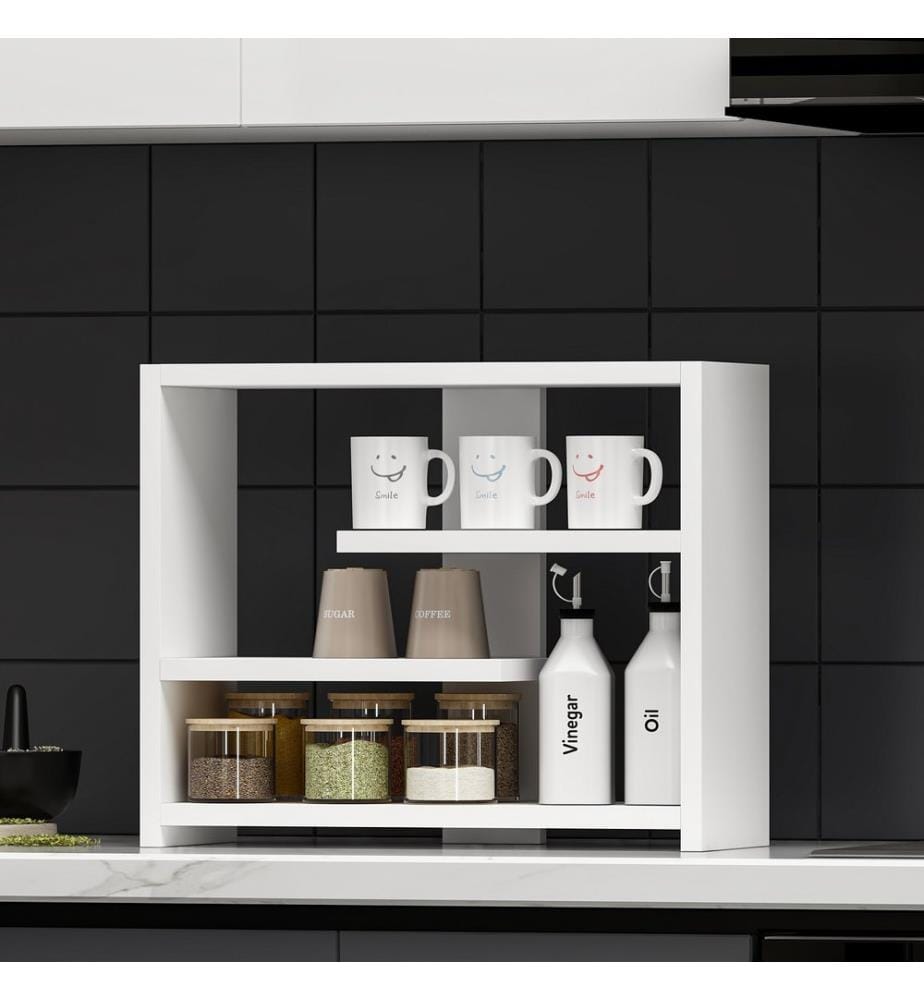 Etagère murale, blanc, panneau de particules mélaminé