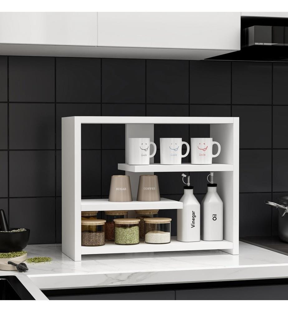 Etagère murale, blanc, panneau de particules mélaminé