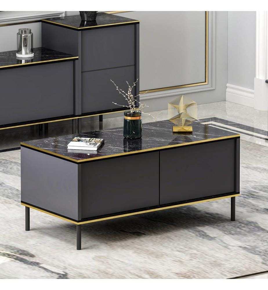 Table basse, anthracite, panneau de particules mélaminé