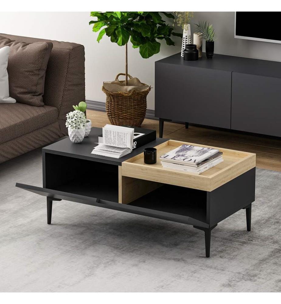 Table basse, anthracite, panneau de particules mélaminé