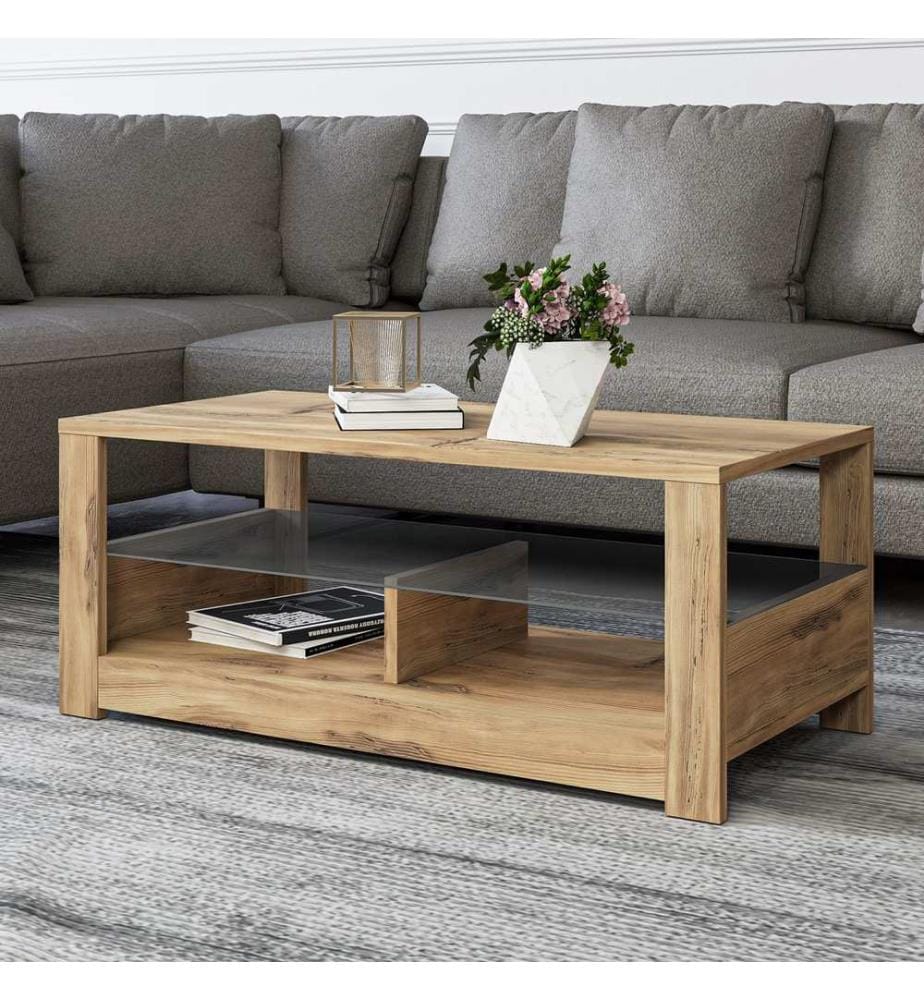 Table basse, chêne, panneau de particules 100 % mélaminé