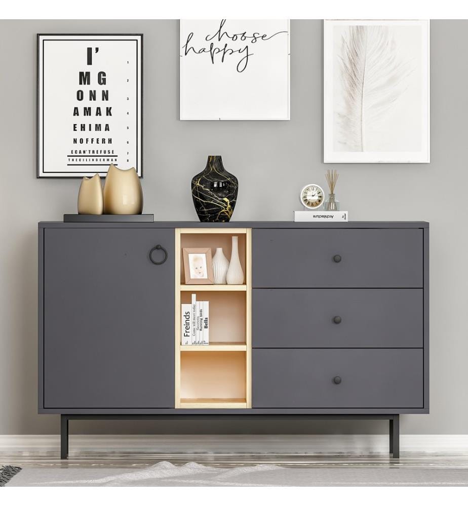 Console, Anthracite, Melamine Coated Particle Board