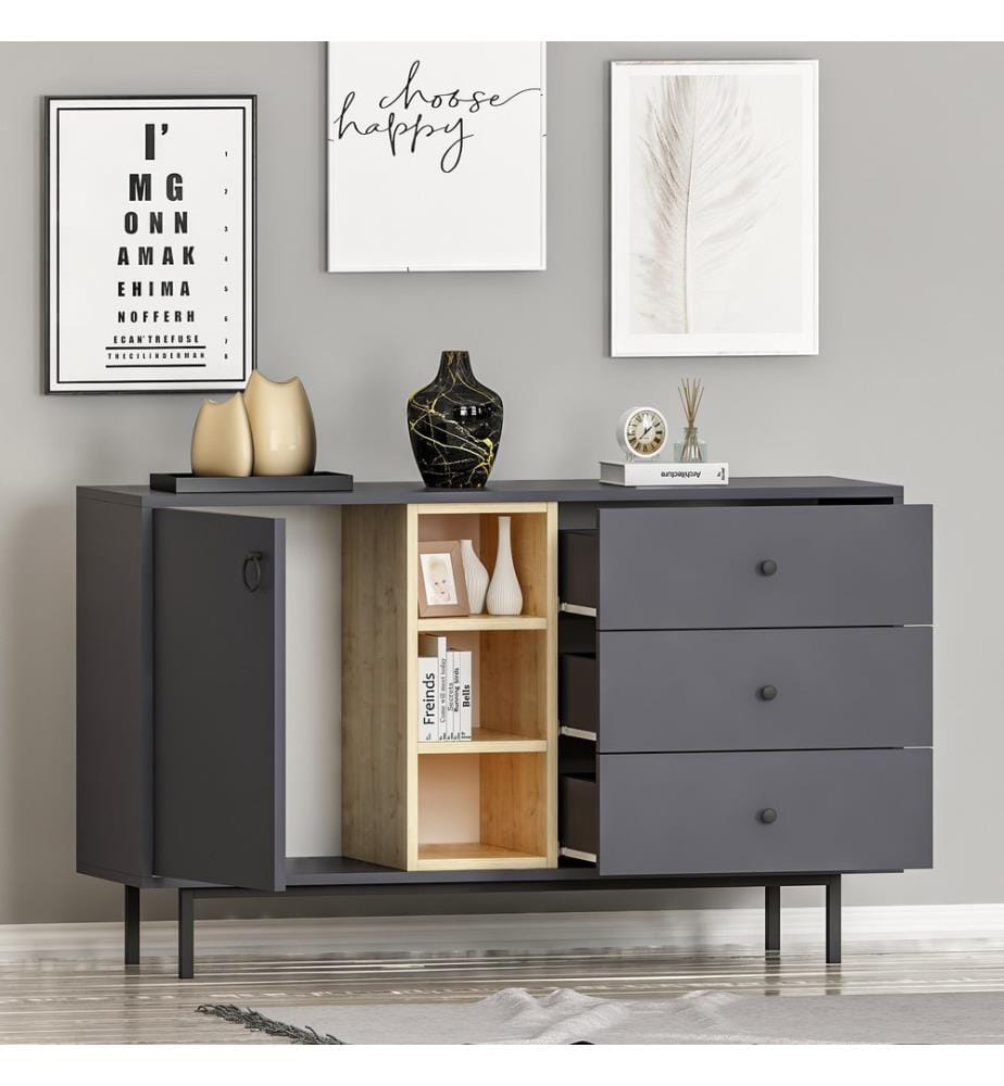 Console, Anthracite, Melamine Coated Particle Board