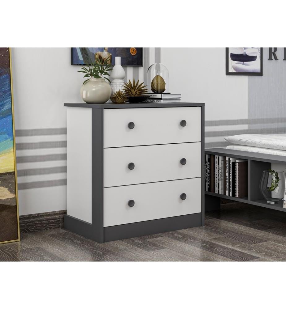 Console, AnthraciteWhite, Melamine Coated Particle Board