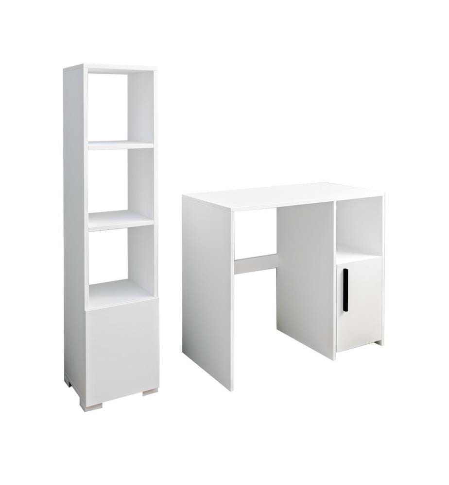Bureau d'étude et bibliothèque, blanc, panneau de particules mélaminé
