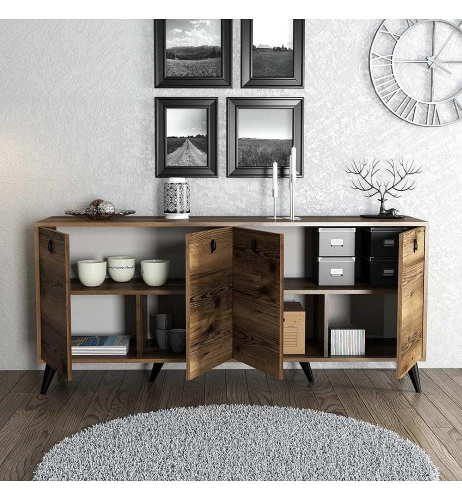 Console, Walnut, Melamine Coated Particle Board