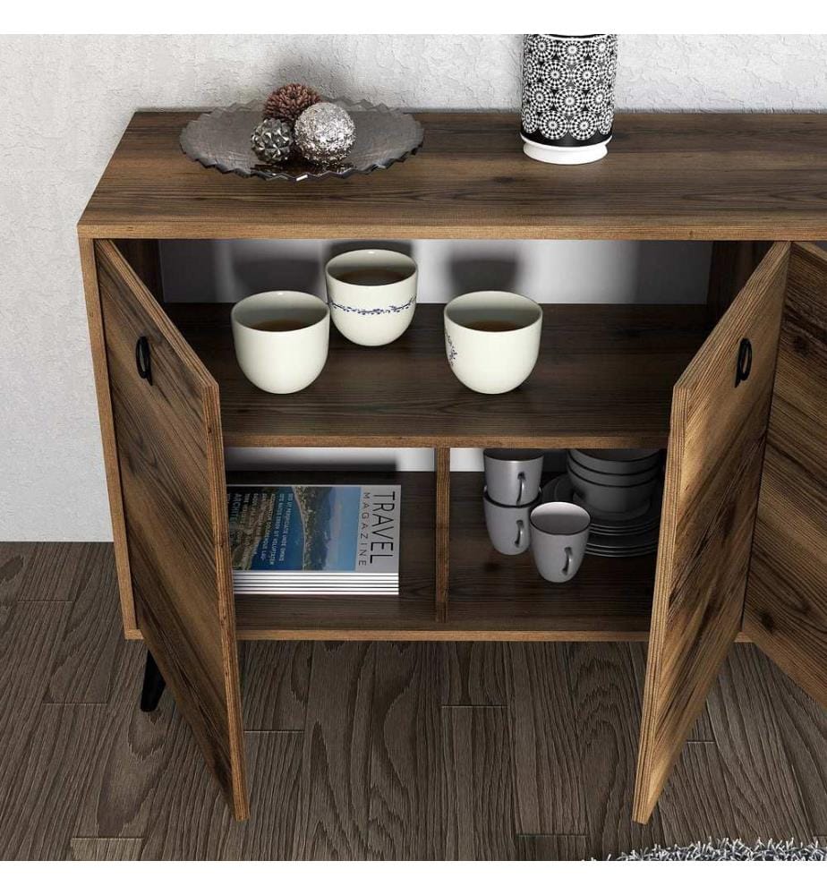 Console, Walnut, Melamine Coated Particle Board