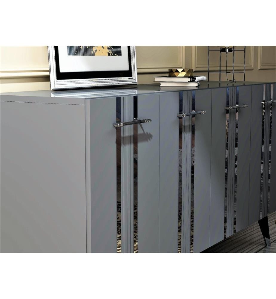 Console, Antracite, Argento, Pannello di particelle rivestito in melamina