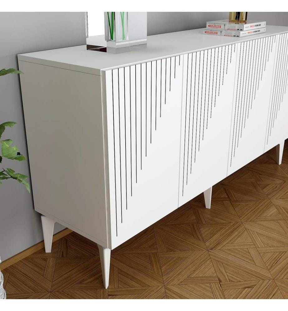 Console, White, Melamine Coated Particle Board
