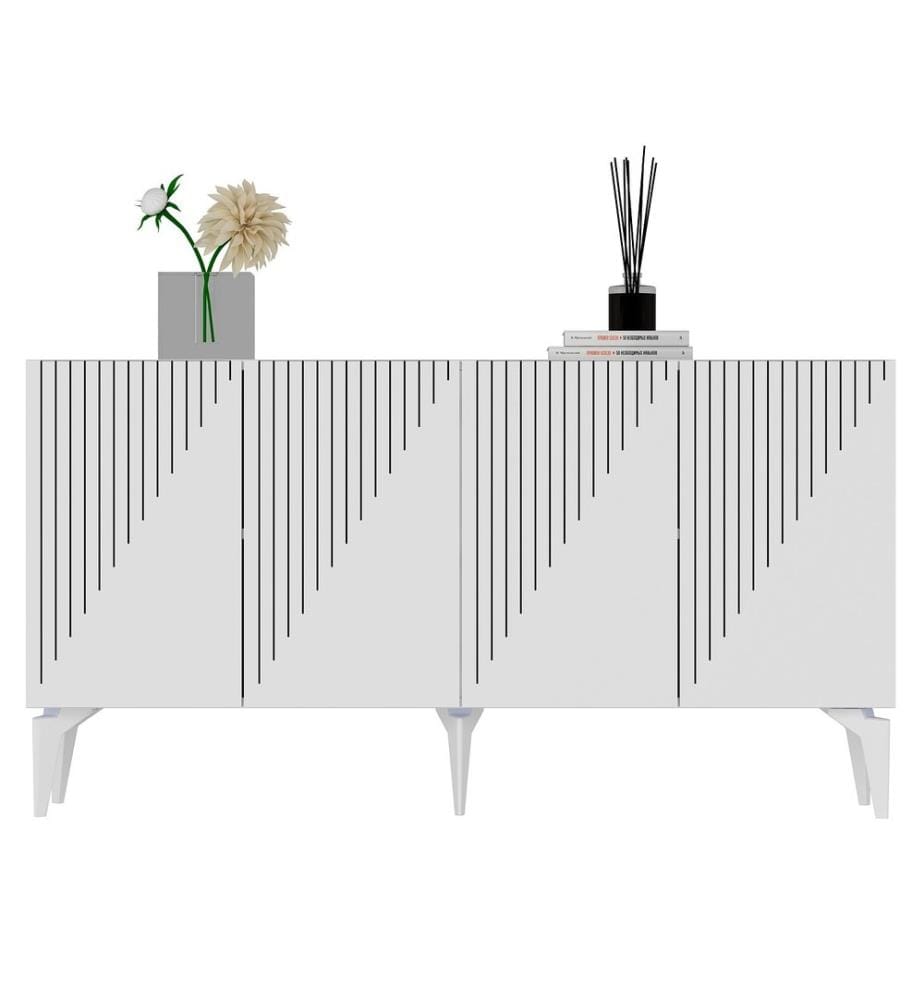 Console, White, Melamine Coated Particle Board