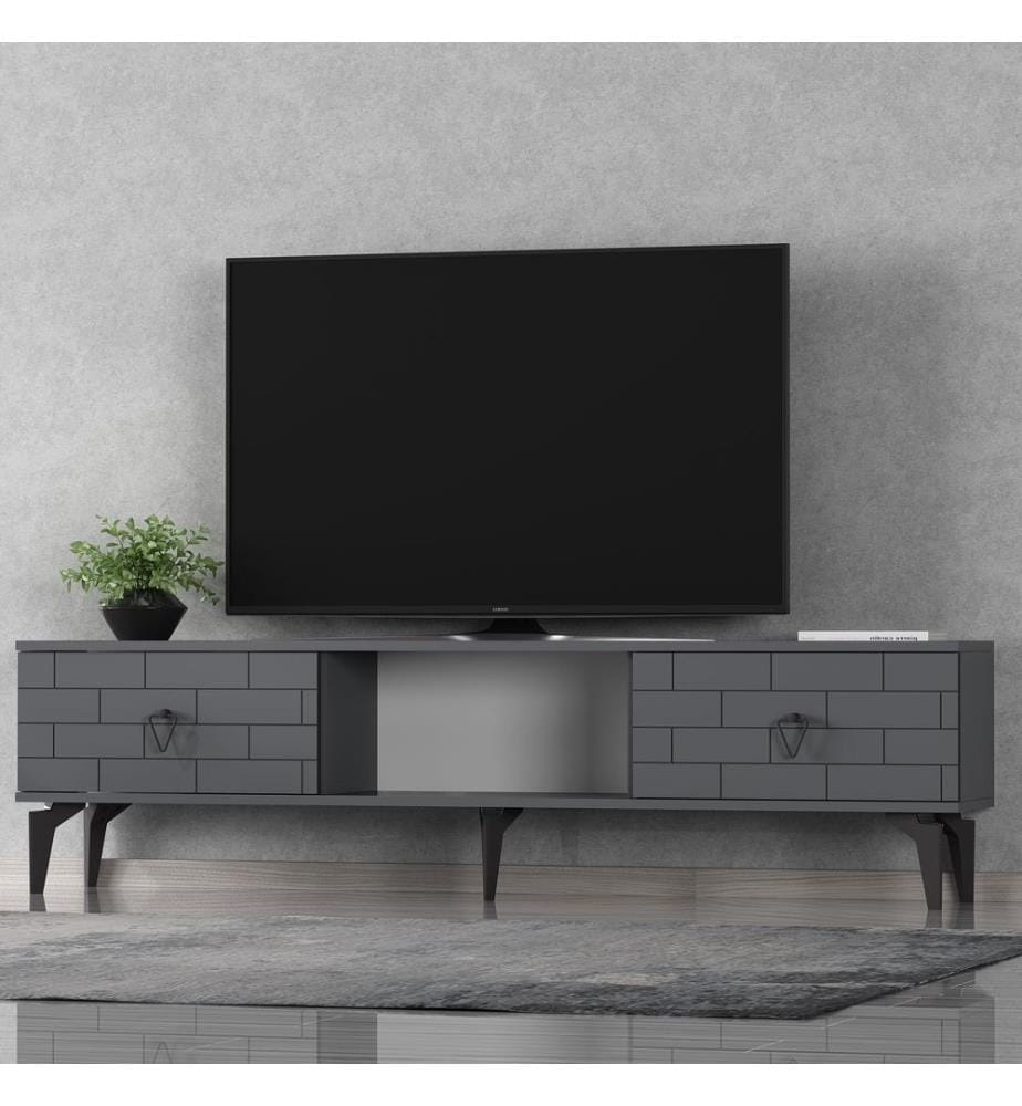 TV-Ständer, Anthrazit, 100 % MELAMINBESCHICHTETE SPANPLATTE