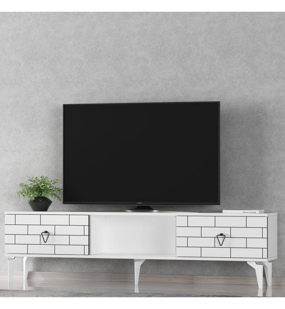 TV-Ständer, weiss, 100 % MELAMINBESCHICHTETE SPANPLATTE