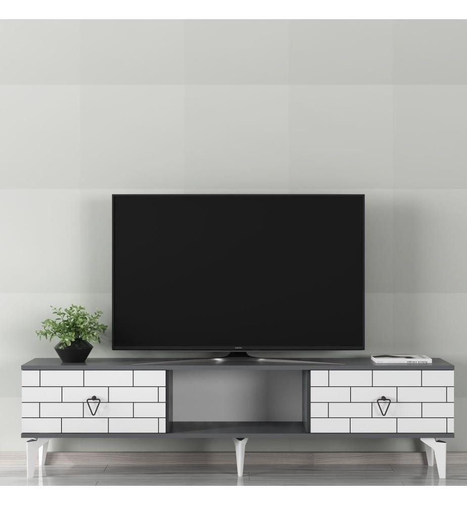 TV-Ständer, Anthrazit, Weiss, 100 % MELAMINBESCHICHTETE SPANPLATTE