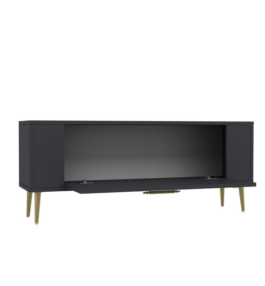 TV-Ständer, anthrazit, gold, 100 % MELAMINBESCHICHTETE SPANPLATTE