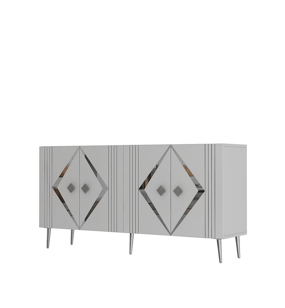 Konsole, Weiss, Silber, 100 % MELAMINBESCHICHTETE SPANPLATTE