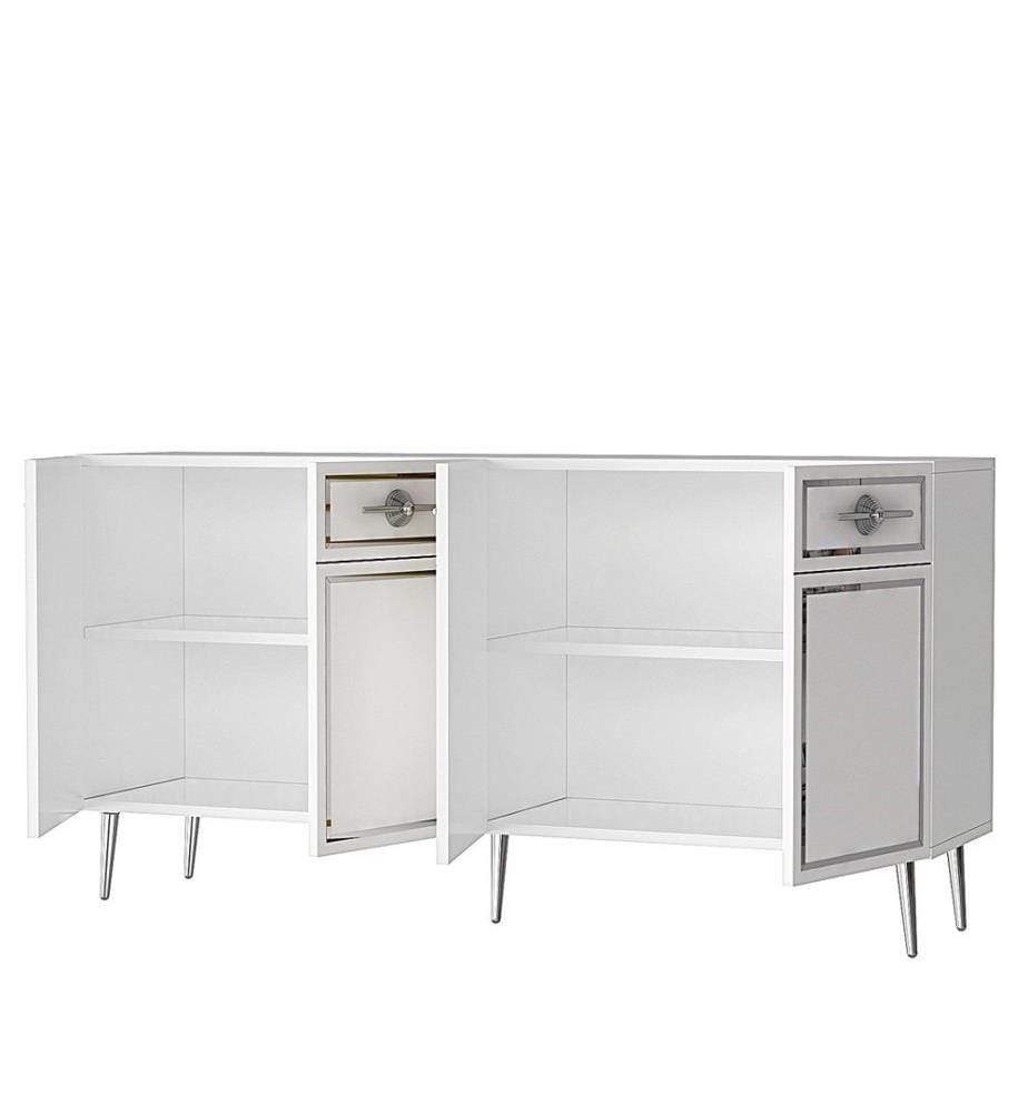 Konsole, Weiss, Silber, 100 % MELAMINBESCHICHTETE SPANPLATTE