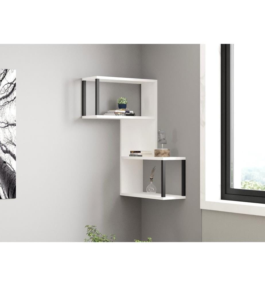 Blanc, Étagères Murales, 52X84X20 cm, Plaque De Particules Enrobée De Mélamine
