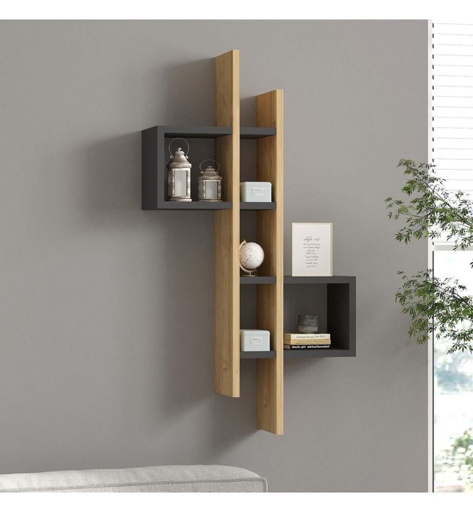 Area Dello Zaffiro, Scaffali A Parete, 108X53.8X19,6 cm, Piastra Di Particelle Con Rivestimento Melamina