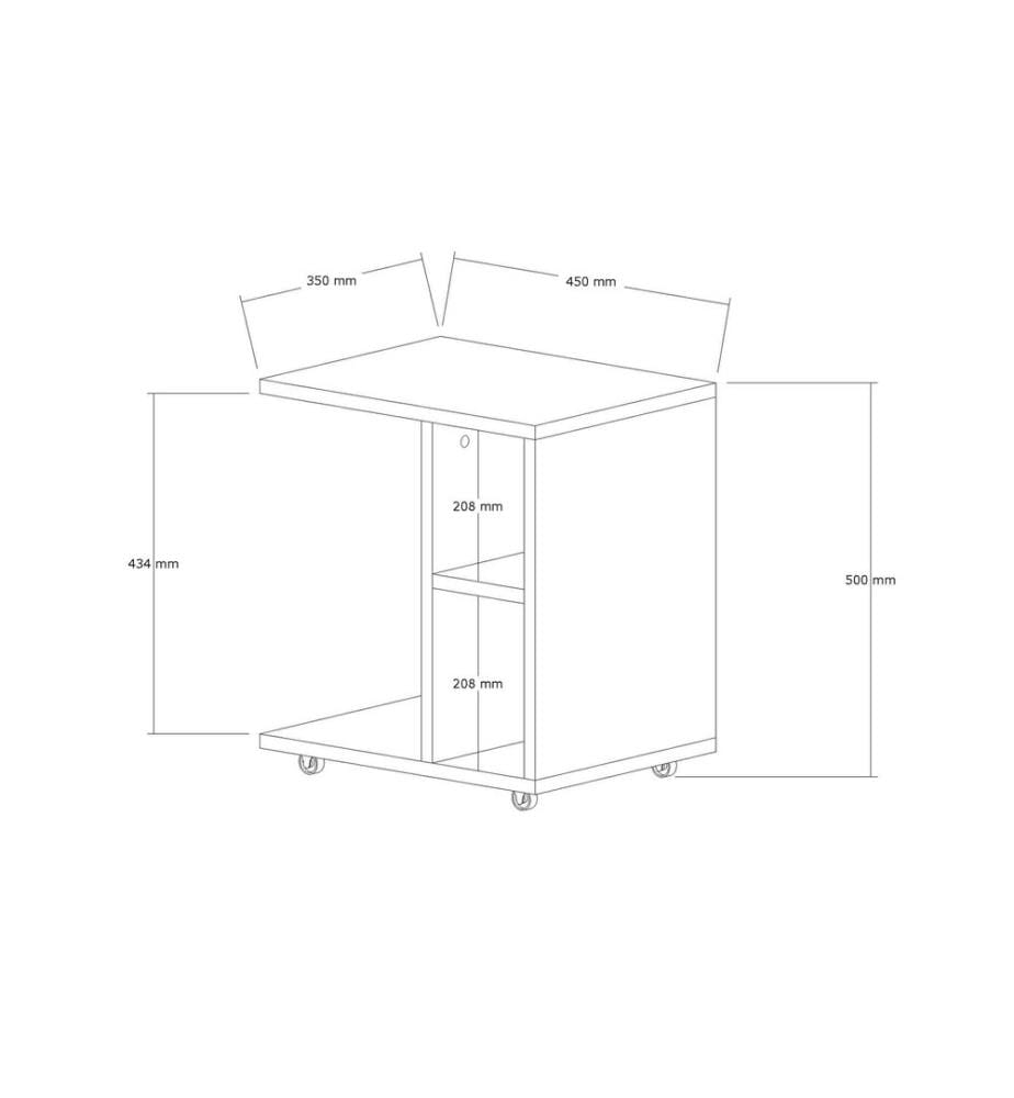 Side Table, White, Melamine Coated Particle Board