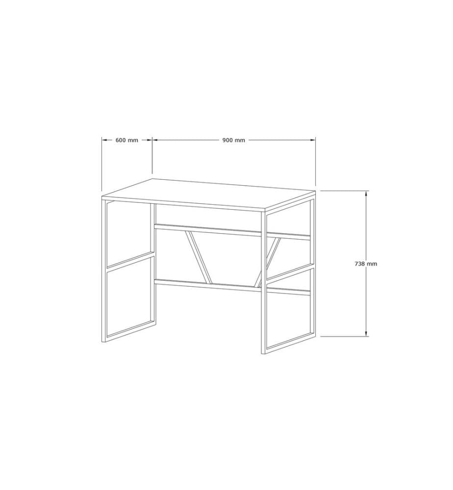 Zone Saphir, Tables Basses, 60X90X74 cm, Plaque De Particules Enrobée De Mélamine