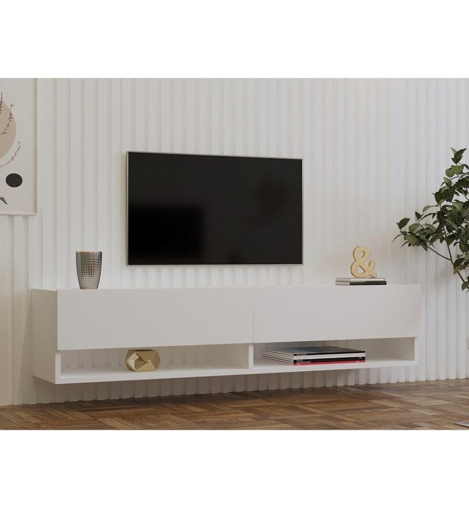 TV Unit, White, Melamine Coated Particle Board