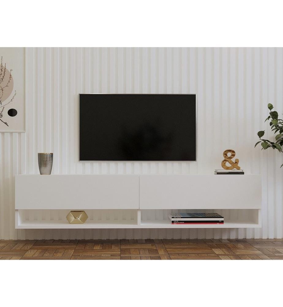 TV Unit, White, Melamine Coated Particle Board