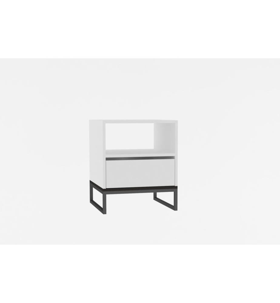 Nightstand, White, Melamine Coated Particle Board