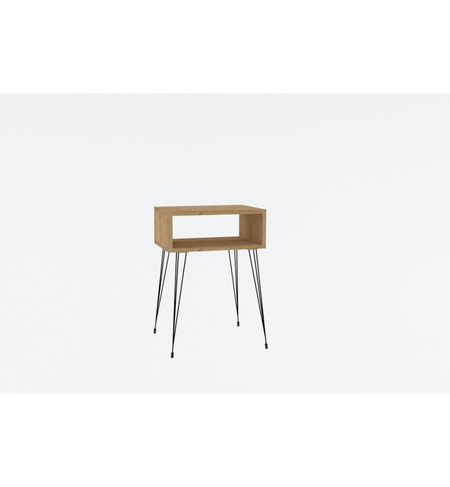 Nightstand, OakBlack, Melamine Coated Particle Board